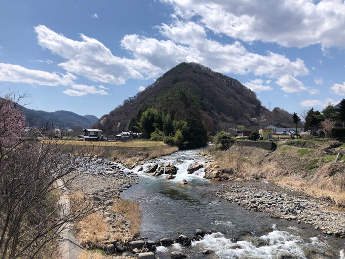 依田川と大門川が合流する「落合」