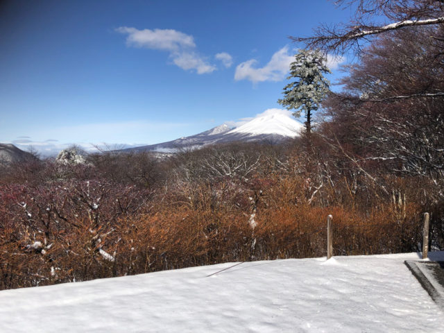 雪をかぶった浅間山
