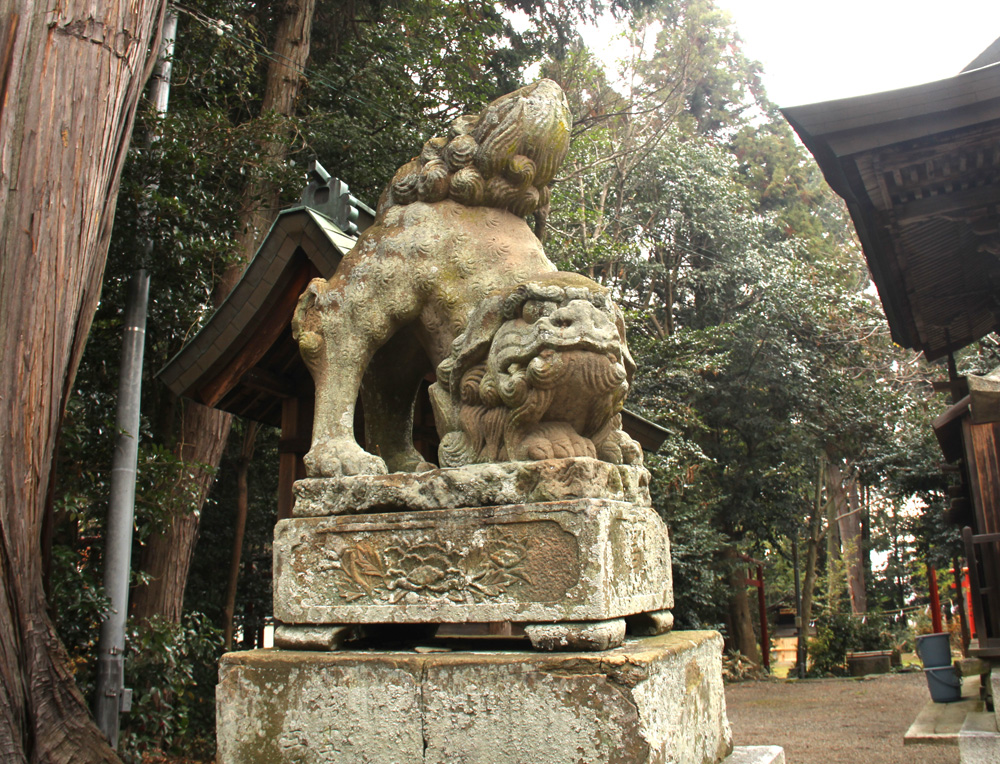 五個荘　小幡神社　尻上がりの狛犬