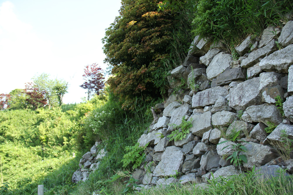 古城山の石垣が残る