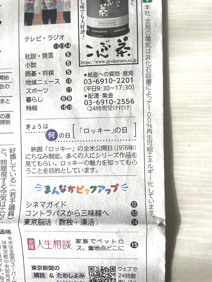 東京新聞　2025年11月21日　朝刊　サンヤツ　ホントに歩く大山街道　中原街道　ロッキーの日